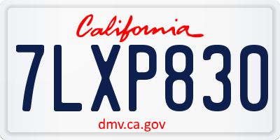 CA license plate 7LXP830