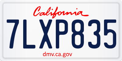 CA license plate 7LXP835