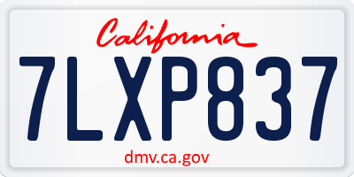 CA license plate 7LXP837