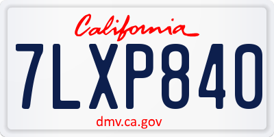 CA license plate 7LXP840