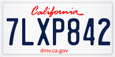 CA license plate 7LXP842