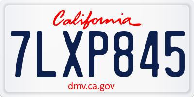 CA license plate 7LXP845
