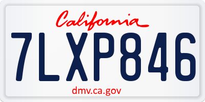 CA license plate 7LXP846