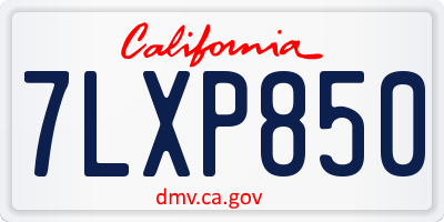 CA license plate 7LXP850