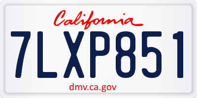 CA license plate 7LXP851
