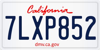 CA license plate 7LXP852