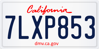 CA license plate 7LXP853
