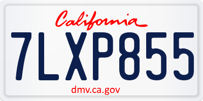CA license plate 7LXP855