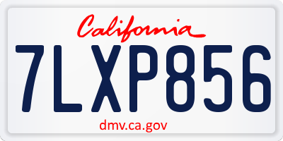 CA license plate 7LXP856