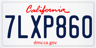 CA license plate 7LXP860
