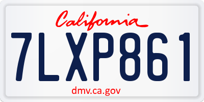 CA license plate 7LXP861