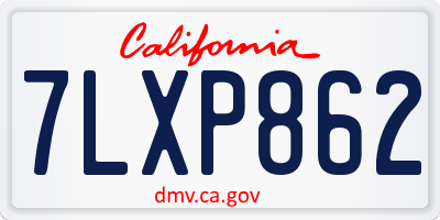 CA license plate 7LXP862