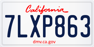 CA license plate 7LXP863