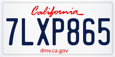 CA license plate 7LXP865