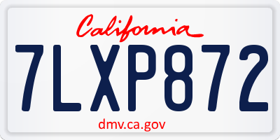 CA license plate 7LXP872