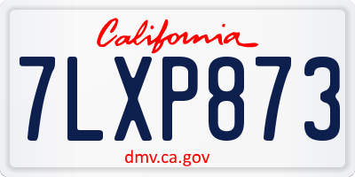 CA license plate 7LXP873