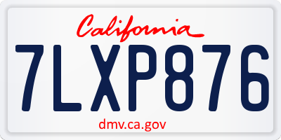 CA license plate 7LXP876