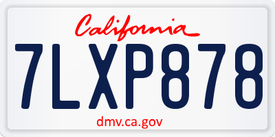 CA license plate 7LXP878