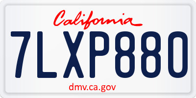 CA license plate 7LXP880