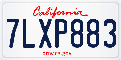 CA license plate 7LXP883