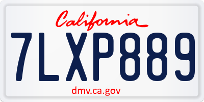CA license plate 7LXP889