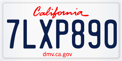 CA license plate 7LXP890
