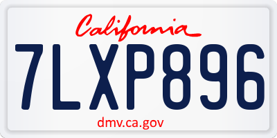CA license plate 7LXP896