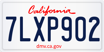CA license plate 7LXP902