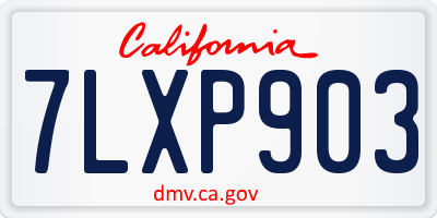 CA license plate 7LXP903