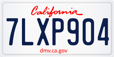 CA license plate 7LXP904