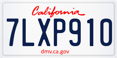 CA license plate 7LXP910