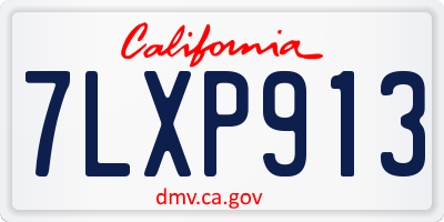 CA license plate 7LXP913