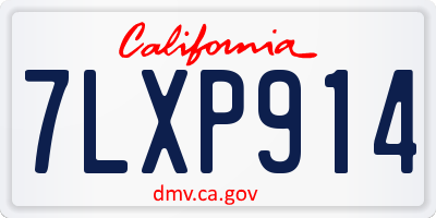 CA license plate 7LXP914