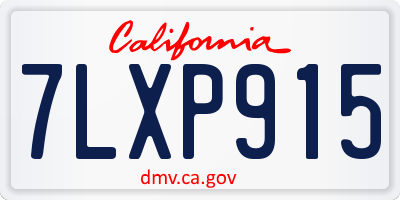 CA license plate 7LXP915