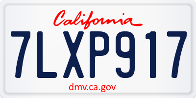 CA license plate 7LXP917