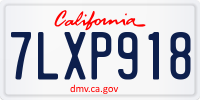 CA license plate 7LXP918