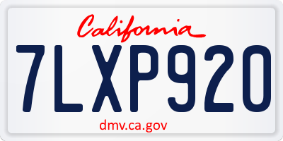 CA license plate 7LXP920