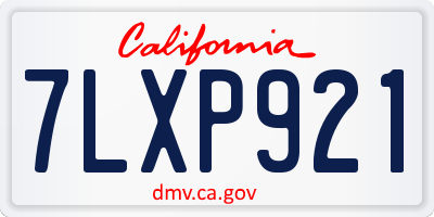 CA license plate 7LXP921