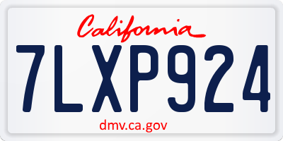 CA license plate 7LXP924