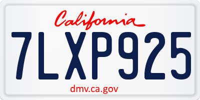 CA license plate 7LXP925