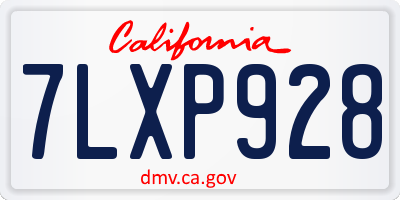 CA license plate 7LXP928
