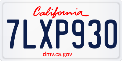 CA license plate 7LXP930