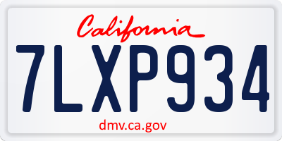 CA license plate 7LXP934