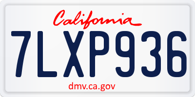 CA license plate 7LXP936