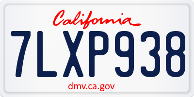 CA license plate 7LXP938