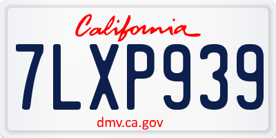 CA license plate 7LXP939