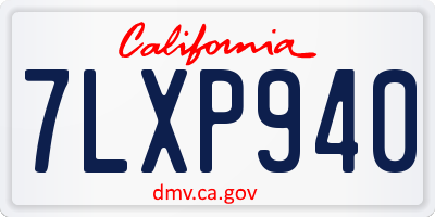 CA license plate 7LXP940