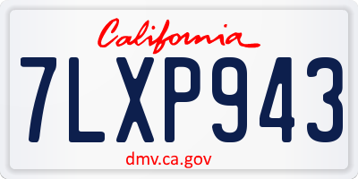 CA license plate 7LXP943