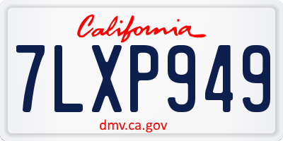 CA license plate 7LXP949