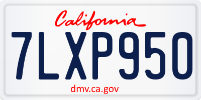 CA license plate 7LXP950